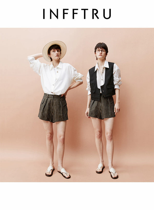 Texture White Long Sleeved Shirt