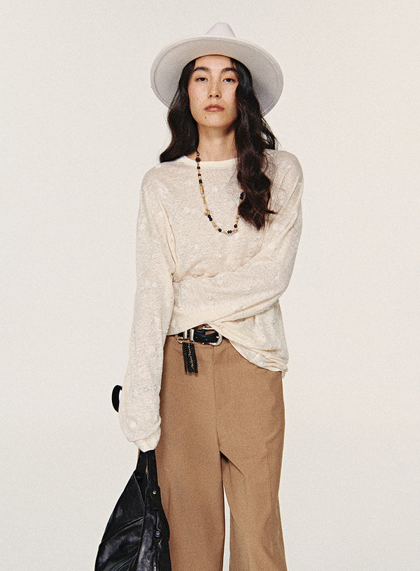 Sage Beaded Relaxed Tee