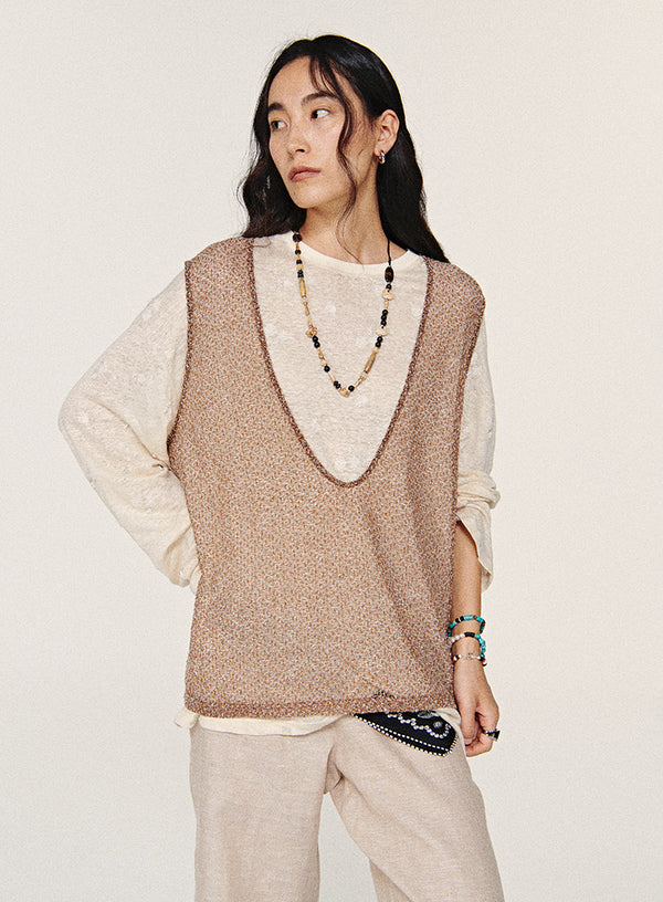 Sage Beaded Relaxed Tee