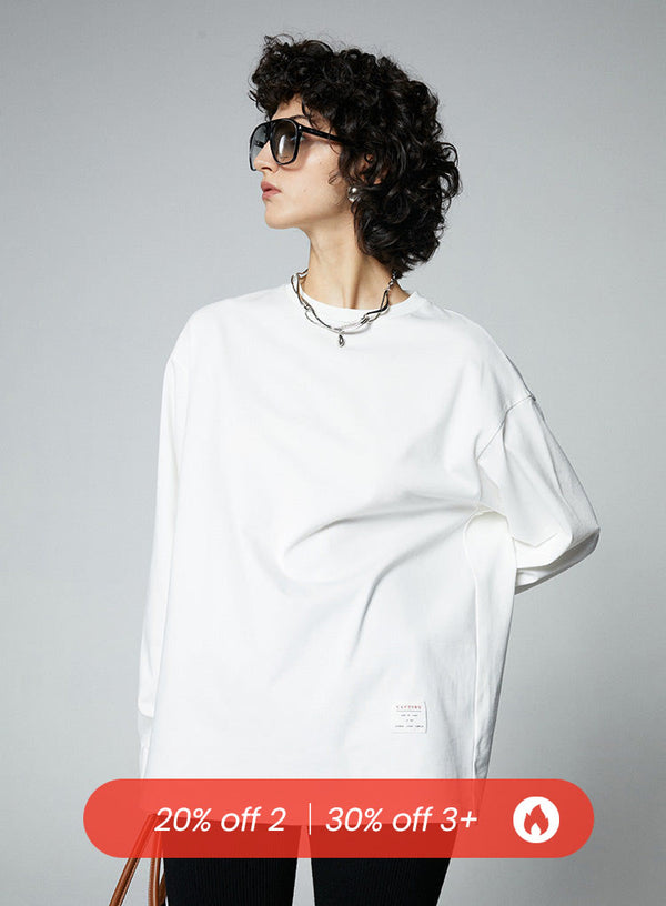 Cotton Oversize Long Sleeves T-shirt
