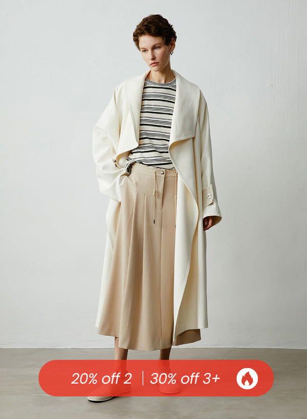 Drawstring Double-Sided Textured Skirt
