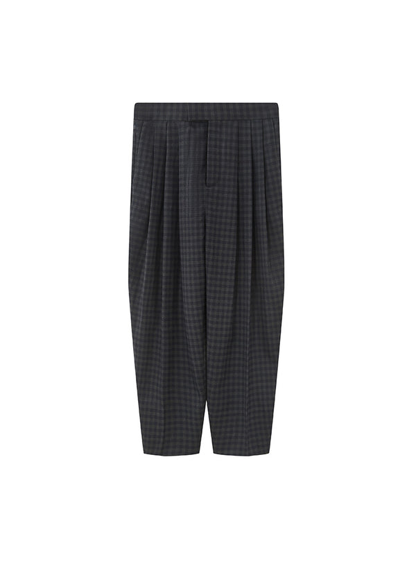 Classic Plaid Wool Trousers