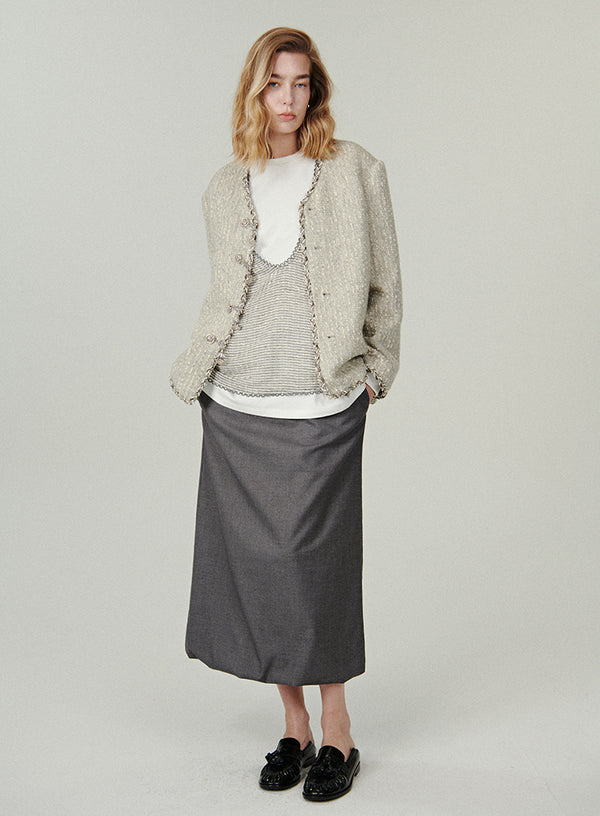 Sort/rød Hepburn plisseret nederdel