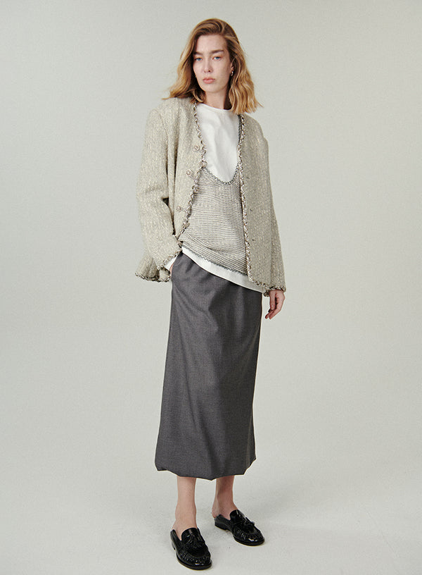 Sort/rød Hepburn plisseret nederdel