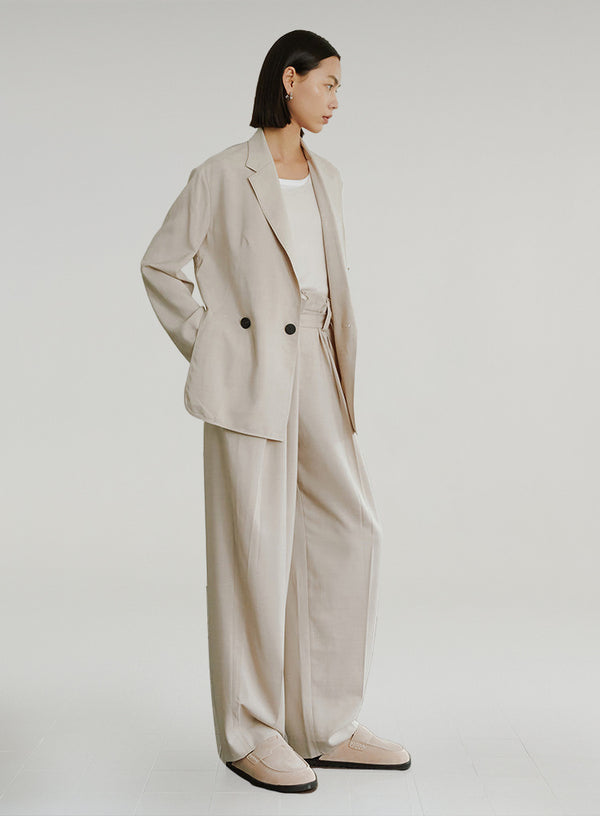 High Waist Casual Wide Leg Trousers