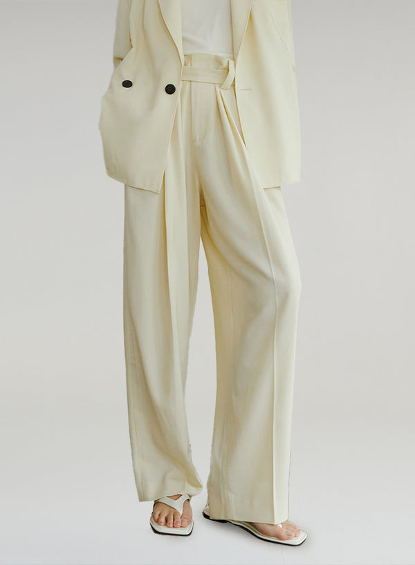 High Waist Casual Wide Leg Trousers
