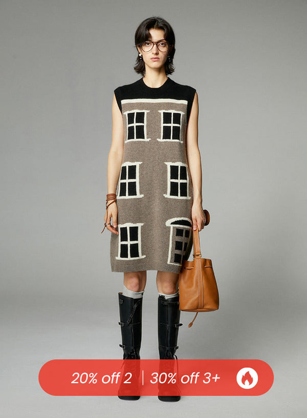 House Printed Yak Wool Dress