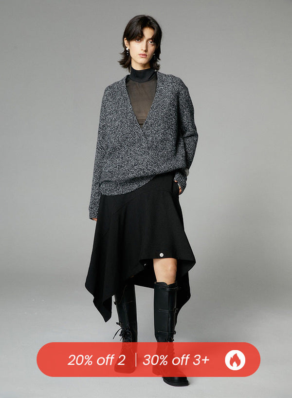 Irregular Button Skirt