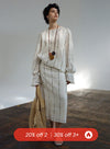 Linen Striped Printed Skirt