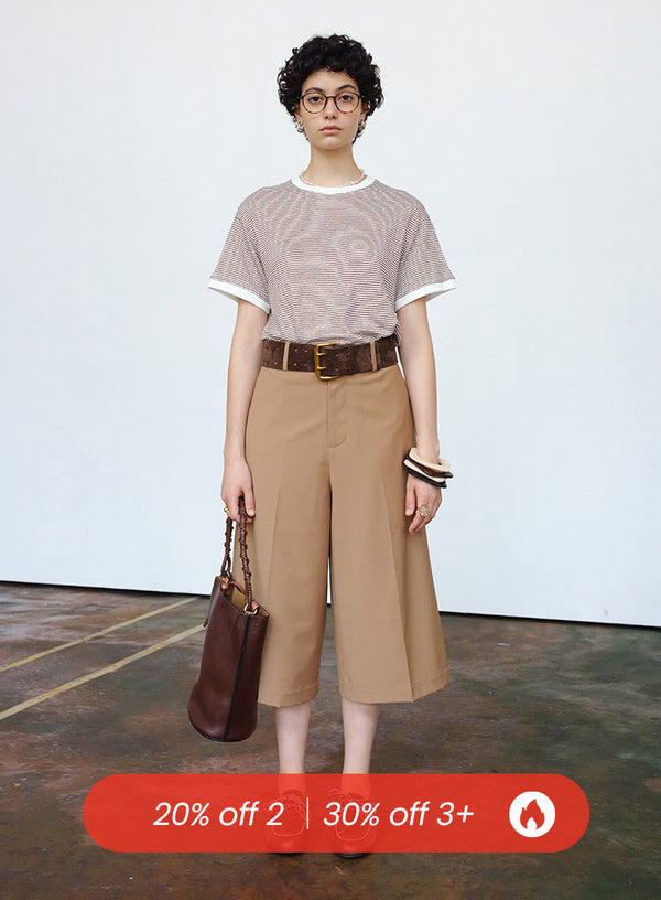 Wool High Waisted Casual Straight Leg Pants