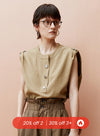 Wide Shoulder Sleeveless Shirt