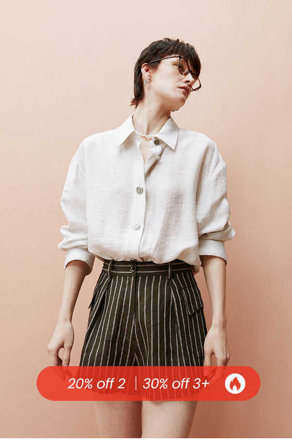 Texture White Long Sleeved Shirt