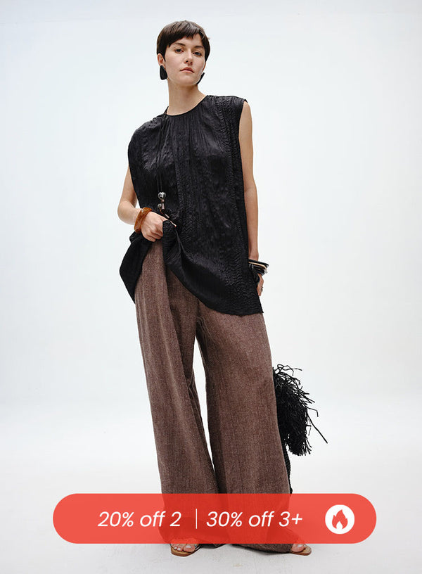 Summer Linen Wide-Leg Pants