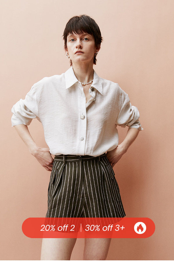 Summer Linen Striped Shorts