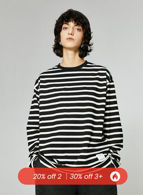 Striped Loose Long-Sleeved T-Shirt