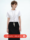 Soft Solid Pearl Chain Tee