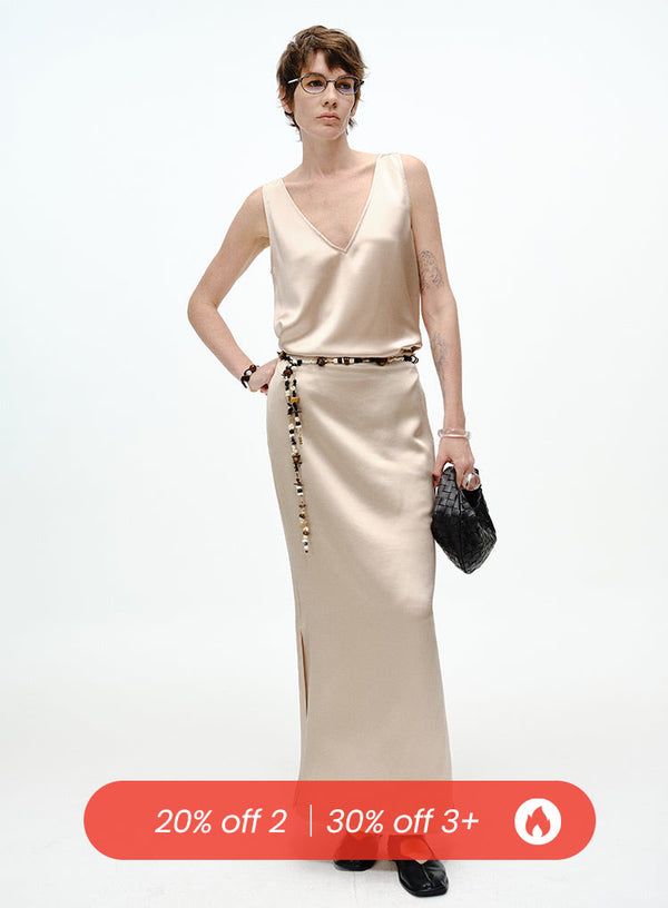 Side-Vent Midi Skirt