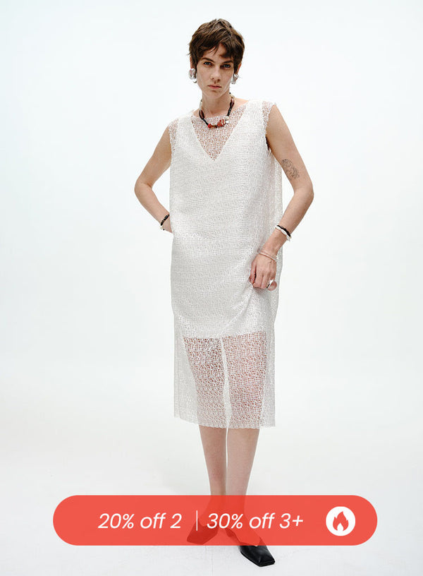 Sheer Cutout Sleeveless Dress