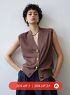 Retro Sleeveless Cardigan Vest