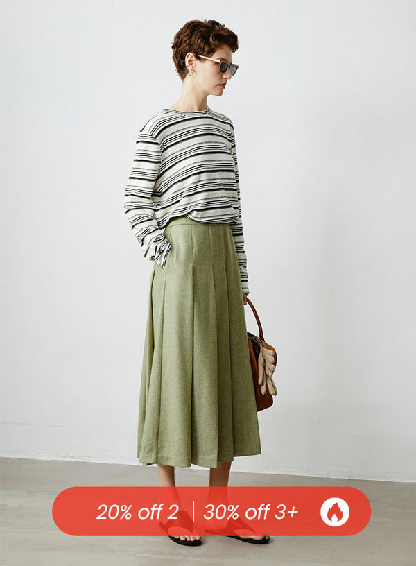 Retro Green Wool Skirt