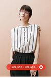 Relief Striped Sleeveless Shirt