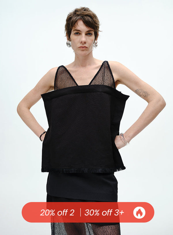 Raw-Edge Slub Cotton Camisole