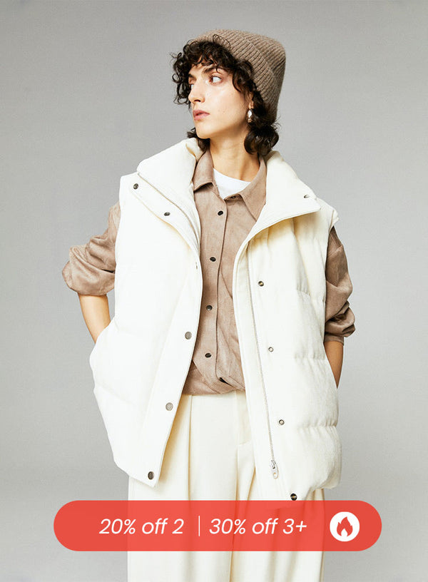 Minimalist White Goose Down Vest
