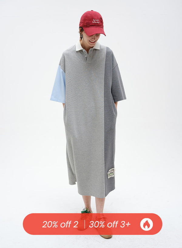 Loose Polo Half-Sleeve Dress