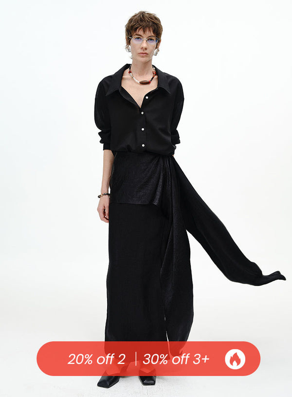 Elegant High-Slit Tail Skirt
