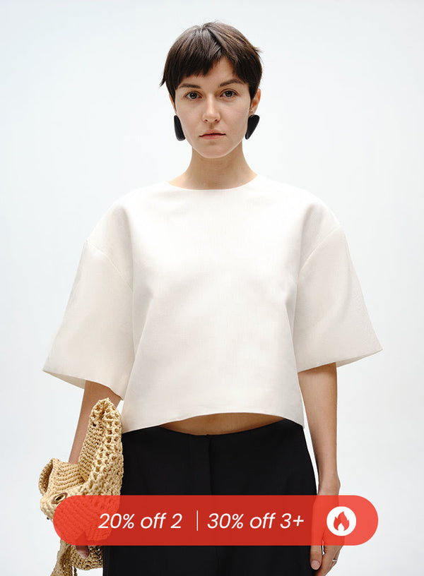 Cropped Linen Tee