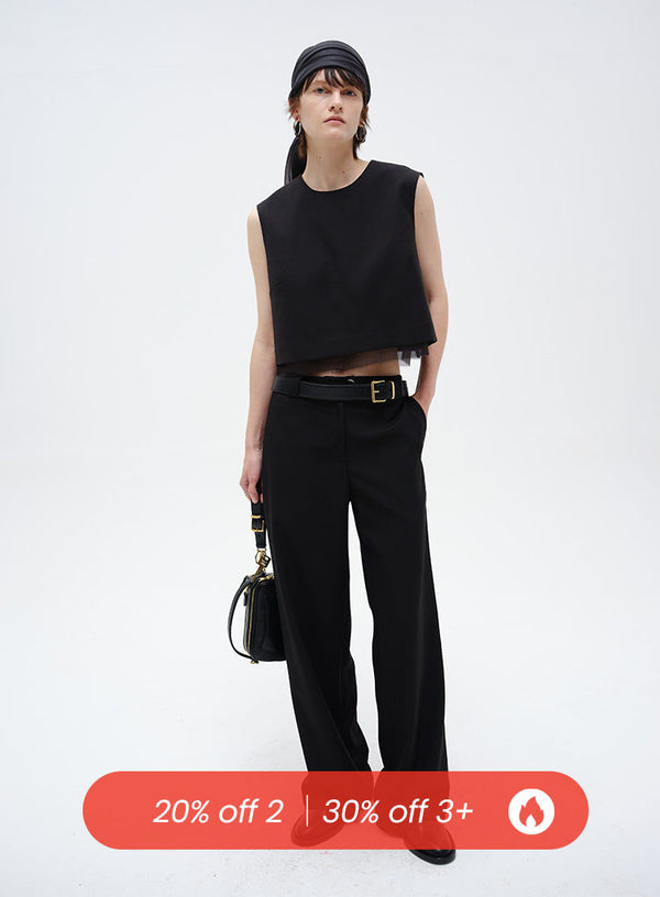 Classic Straight Wide-Leg Pants
