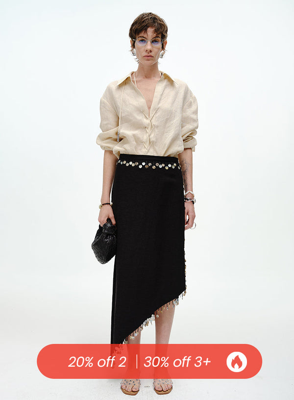 Asymmetrical Side Slit Skirt