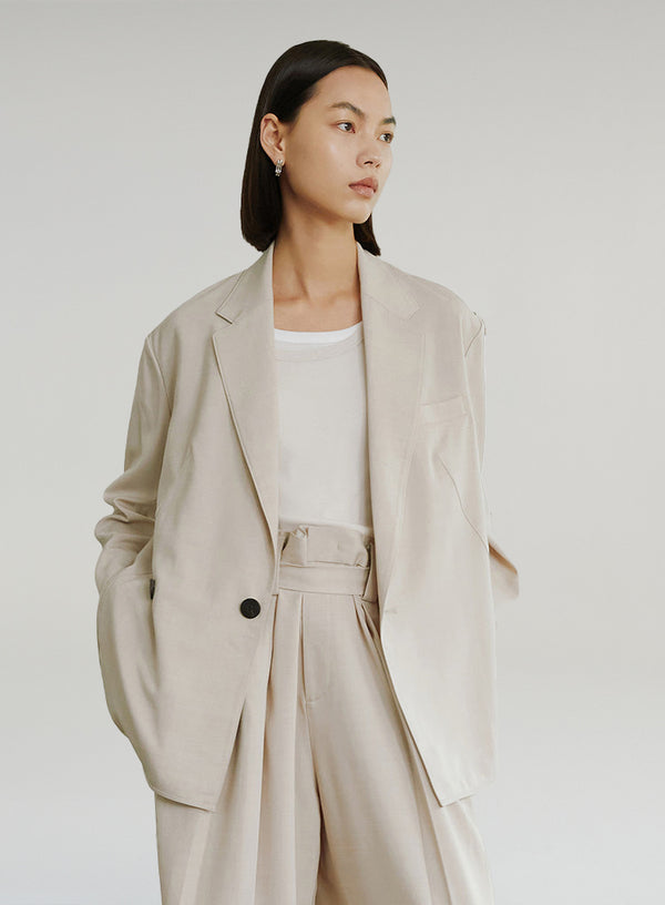 Oversized Textured Suit Shirt