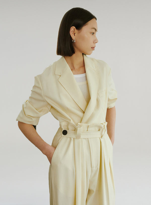 Oversized Textured Suit Shirt