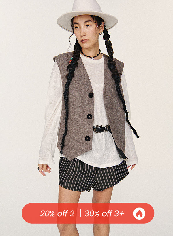 Retro Wool V-Neck Vest