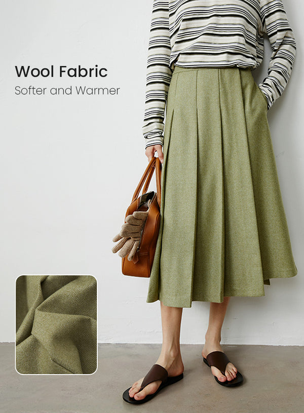 Retro Green Wool Skirt