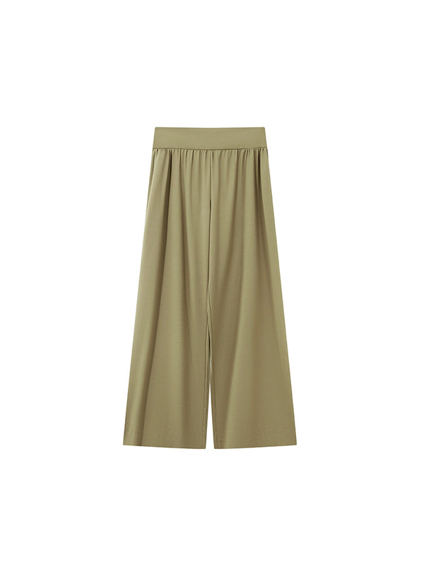 High Waisted Drape Wide Leg Pants