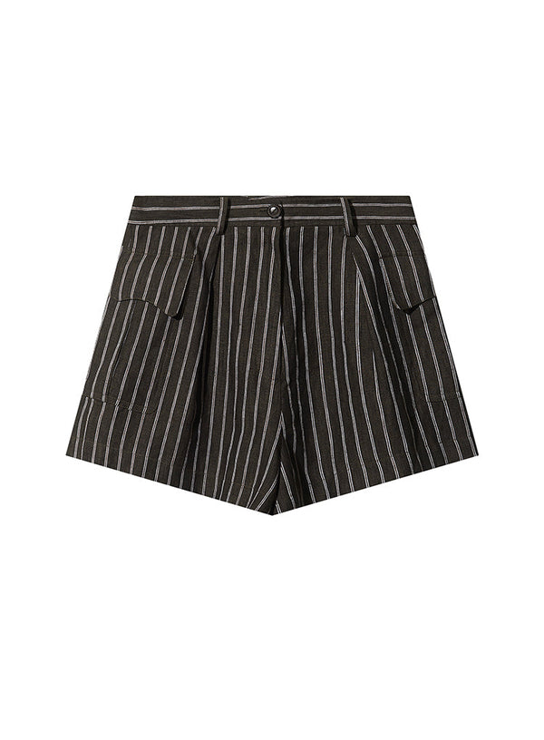 Summer Linen Striped Shorts
