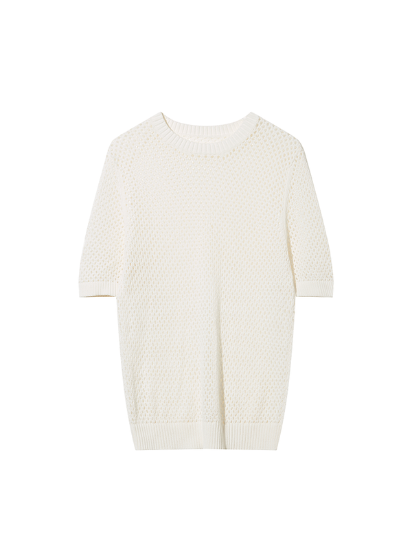 Cotton Hollow Short sleeved T-shirt