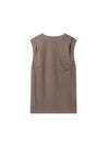 Shoulder Padded Sleeveless Tank Top