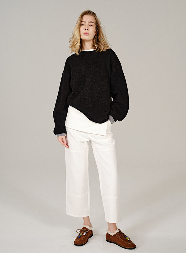 Asymmetric Hem Wool Sweater