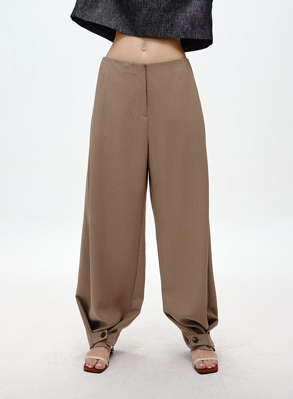 Pleated Adjustable Cuff Trousers