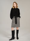 Plaid Wool Pencil Skirt