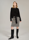 Plaid Wool Pencil Skirt
