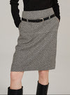 Plaid Wool Pencil Skirt