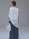 Black/White Irregular Sleeveless Top