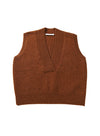 Cashmere dyb V-hals vest