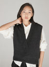 Cashmere dyb V-hals vest