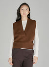 Cashmere dyb V-hals vest