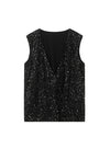 V-Neck Sequin Pullover Vest